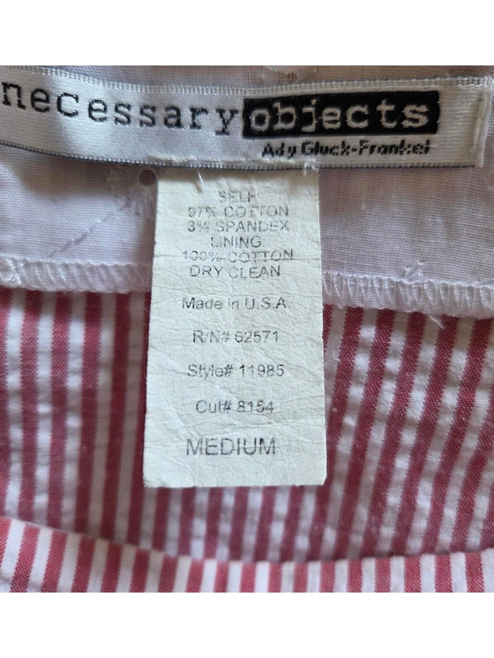 Retro Vintage Striped Mini Skirt Cotton A-line Red and White size M - Picture 7 of 7